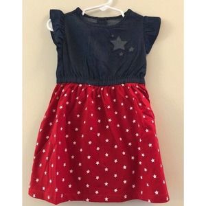 Gymboree Red White And Blue Stars Dress 18-24 Months Baby Girl New